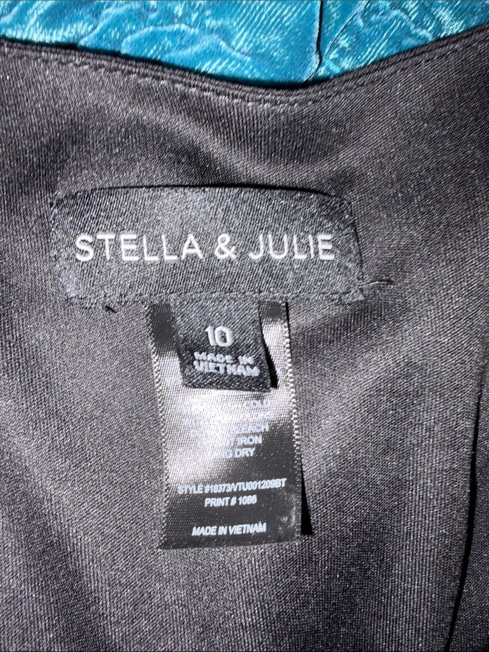 Stella & Jane Black Long-Sleeve Wrap Dress with Houndstooth Skirt - Picture 2 of 5